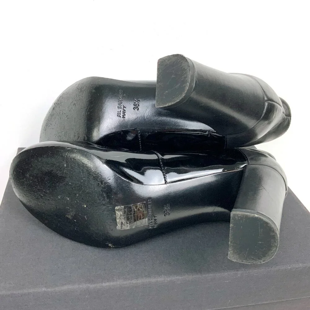 Jil Sander Navy Line Black Mix Leather Ankle Slip-OnBoots Sz 8 - Picture 12 of 16